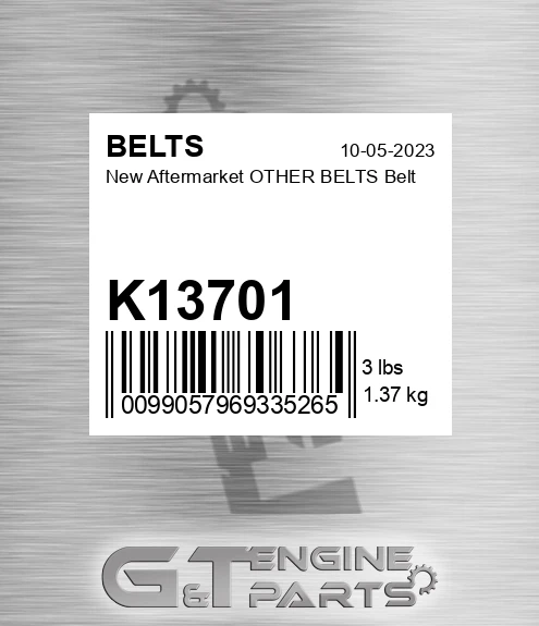 K13701 New Aftermarket OTHER BELTS Belt