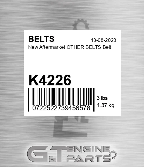 K4226 New Aftermarket OTHER BELTS Belt