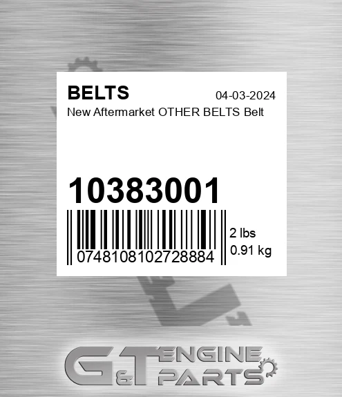 10383001 New Aftermarket OTHER BELTS Belt