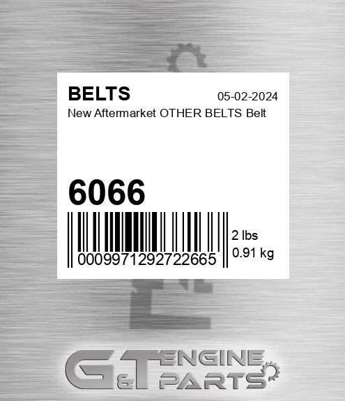 6066 New Aftermarket OTHER BELTS Belt