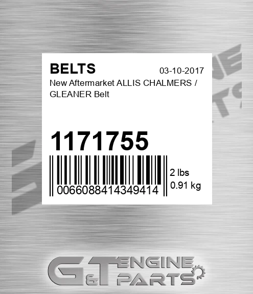 1171755 New Aftermarket ALLIS CHALMERS / GLEANER Belt