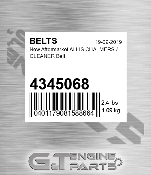 4345068 New Aftermarket ALLIS CHALMERS / GLEANER Belt