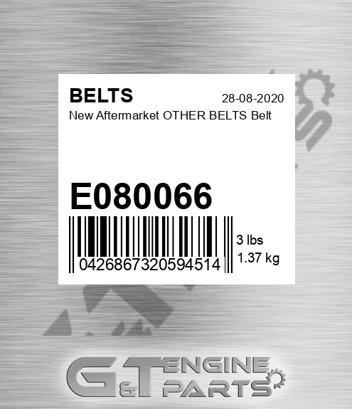E080066 New Aftermarket OTHER BELTS Belt