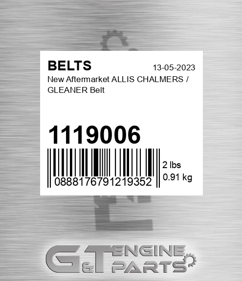 1119006 New Aftermarket ALLIS CHALMERS / GLEANER Belt