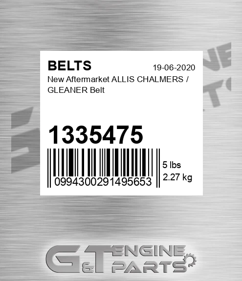 1335475 New Aftermarket ALLIS CHALMERS / GLEANER Belt