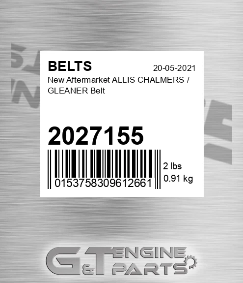 2027155 New Aftermarket ALLIS CHALMERS / GLEANER Belt
