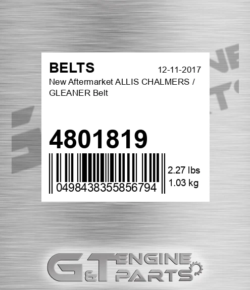 4801819 New Aftermarket ALLIS CHALMERS / GLEANER Belt