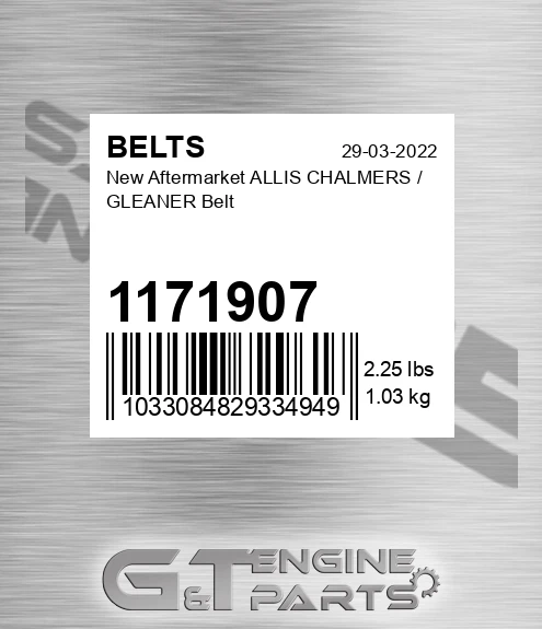 1171907 New Aftermarket ALLIS CHALMERS / GLEANER Belt
