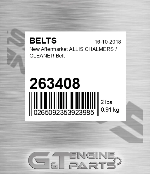 263408 New Aftermarket ALLIS CHALMERS / GLEANER Belt