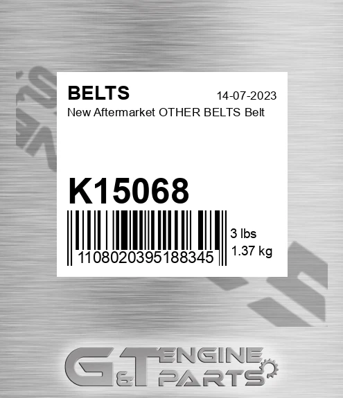 K15068 New Aftermarket OTHER BELTS Belt