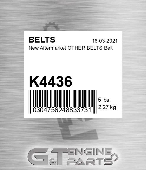 K4436 New Aftermarket OTHER BELTS Belt