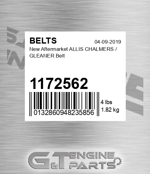 1172562 New Aftermarket ALLIS CHALMERS / GLEANER Belt
