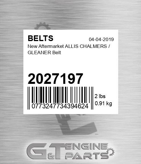 2027197 New Aftermarket ALLIS CHALMERS / GLEANER Belt
