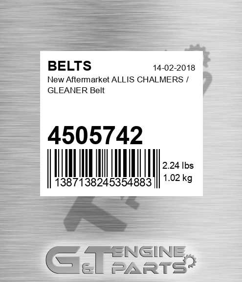 4505742 New Aftermarket ALLIS CHALMERS / GLEANER Belt