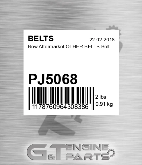 PJ5068 New Aftermarket OTHER BELTS Belt