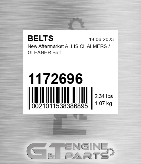 1172696 New Aftermarket ALLIS CHALMERS / GLEANER Belt