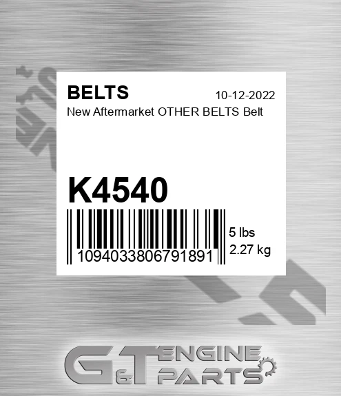 K4540 New Aftermarket OTHER BELTS Belt