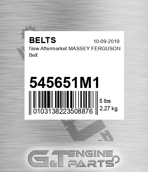 545651M1 New Aftermarket MASSEY FERGUSON Belt