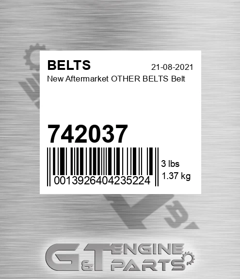 742037 New Aftermarket OTHER BELTS Belt