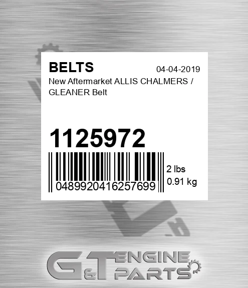 1125972 New Aftermarket ALLIS CHALMERS / GLEANER Belt