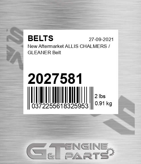 2027581 New Aftermarket ALLIS CHALMERS / GLEANER Belt