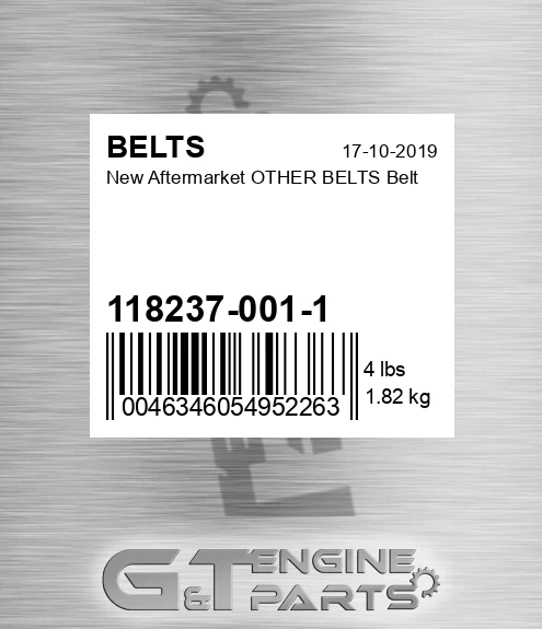 118237-001-1 New Aftermarket OTHER BELTS Belt
