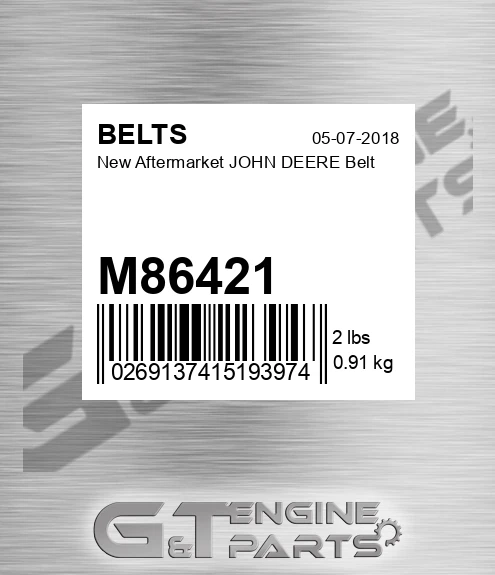 M86421 New Aftermarket JOHN DEERE Belt
