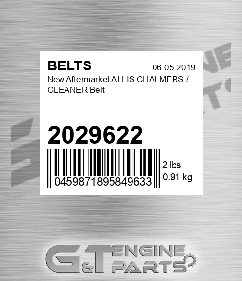 2029622 New Aftermarket ALLIS CHALMERS / GLEANER Belt