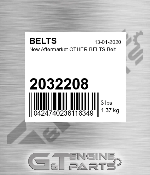 2032208 New Aftermarket OTHER BELTS Belt
