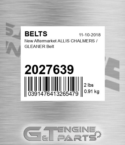 2027639 New Aftermarket ALLIS CHALMERS / GLEANER Belt