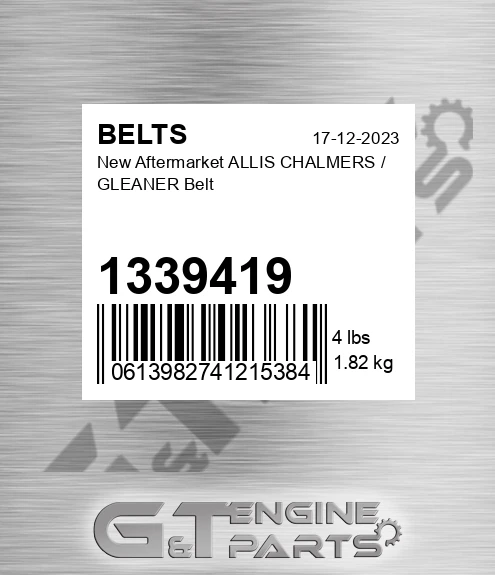 1339419 New Aftermarket ALLIS CHALMERS / GLEANER Belt