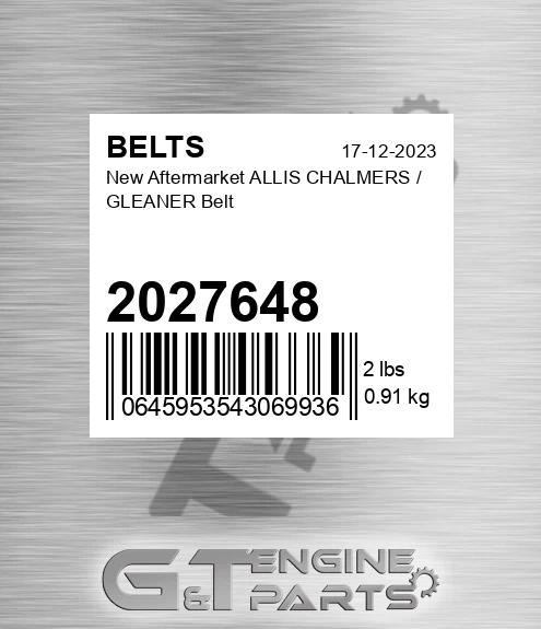 2027648 New Aftermarket ALLIS CHALMERS / GLEANER Belt
