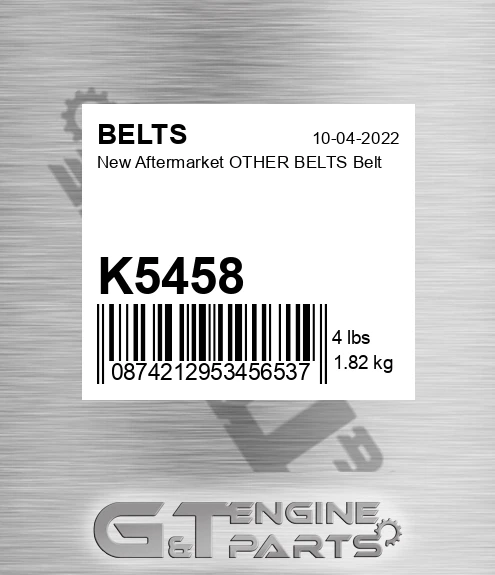 K5458 New Aftermarket OTHER BELTS Belt