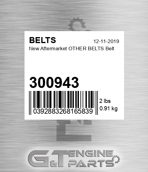 300943 New Aftermarket OTHER BELTS Belt