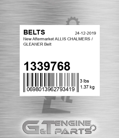 1339768 New Aftermarket ALLIS CHALMERS / GLEANER Belt