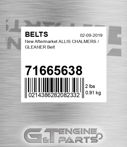 71665638 New Aftermarket ALLIS CHALMERS / GLEANER Belt
