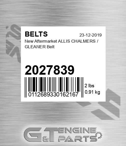 2027839 New Aftermarket ALLIS CHALMERS / GLEANER Belt