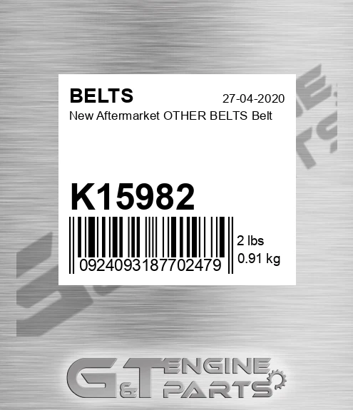 K15982 New Aftermarket OTHER BELTS Belt