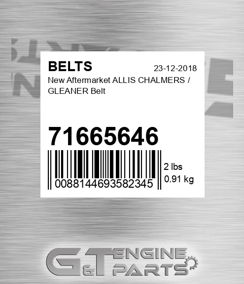 71665646 New Aftermarket ALLIS CHALMERS / GLEANER Belt