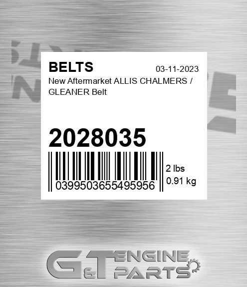 2028035 New Aftermarket ALLIS CHALMERS / GLEANER Belt