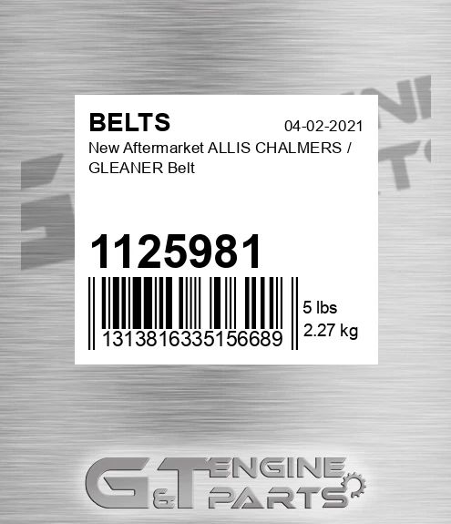 1125981 New Aftermarket ALLIS CHALMERS / GLEANER Belt