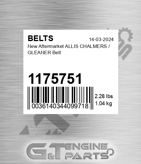 1175751 New Aftermarket ALLIS CHALMERS / GLEANER Belt
