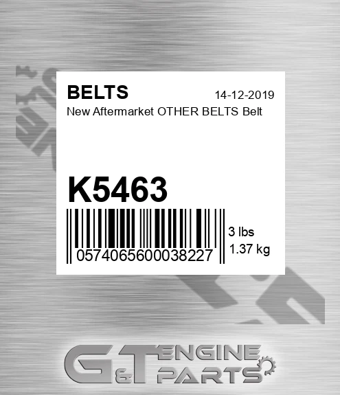 K5463 New Aftermarket OTHER BELTS Belt