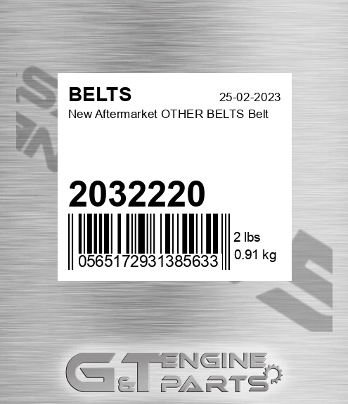 2032220 New Aftermarket OTHER BELTS Belt