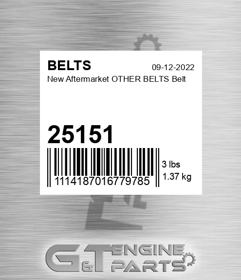 25151 New Aftermarket OTHER BELTS Belt