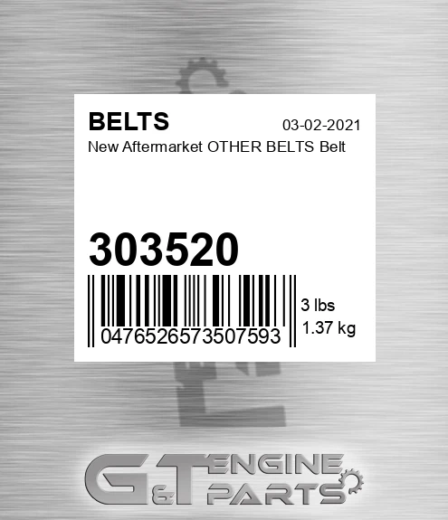 303520 New Aftermarket OTHER BELTS Belt