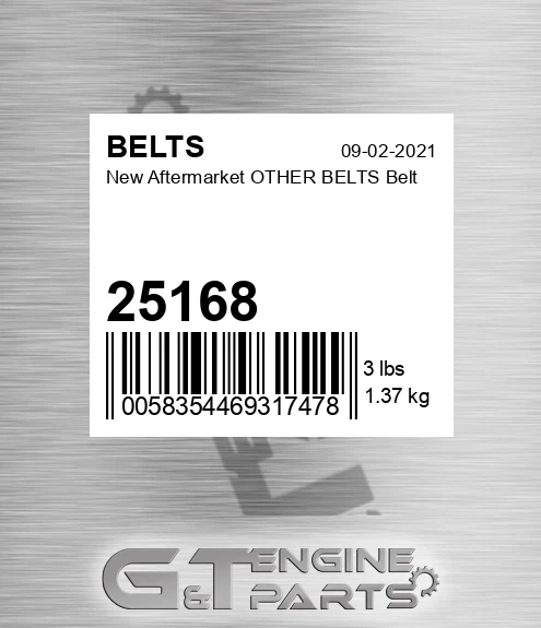 25168 New Aftermarket OTHER BELTS Belt