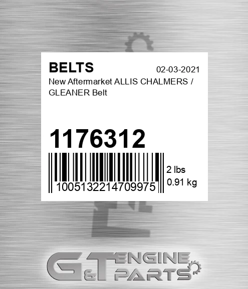 1176312 New Aftermarket ALLIS CHALMERS / GLEANER Belt