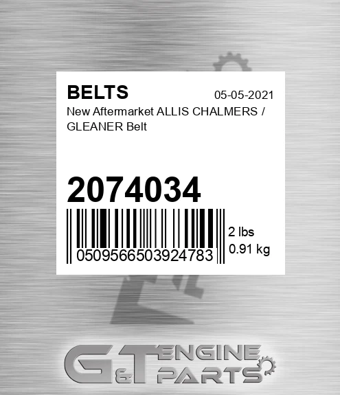2074034 New Aftermarket ALLIS CHALMERS / GLEANER Belt