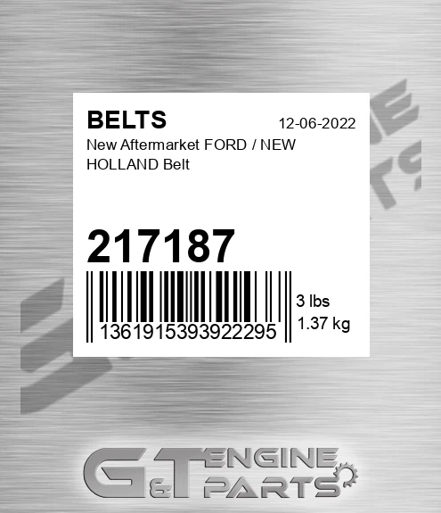 217187 New Aftermarket FORD / NEW HOLLAND Belt
